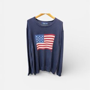 Polo Ralph Lauren USA Flag Sweater Big Men Size 4X Made In USA